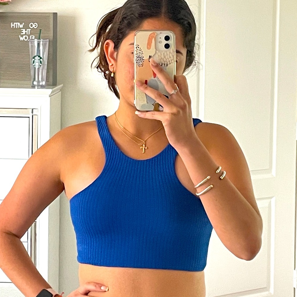 Blue crop top